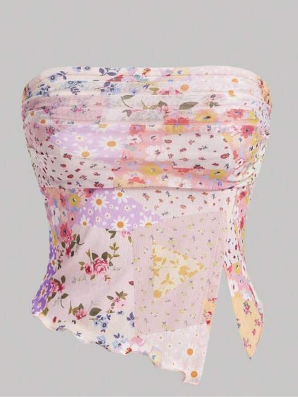 Soft floral patchwork  top